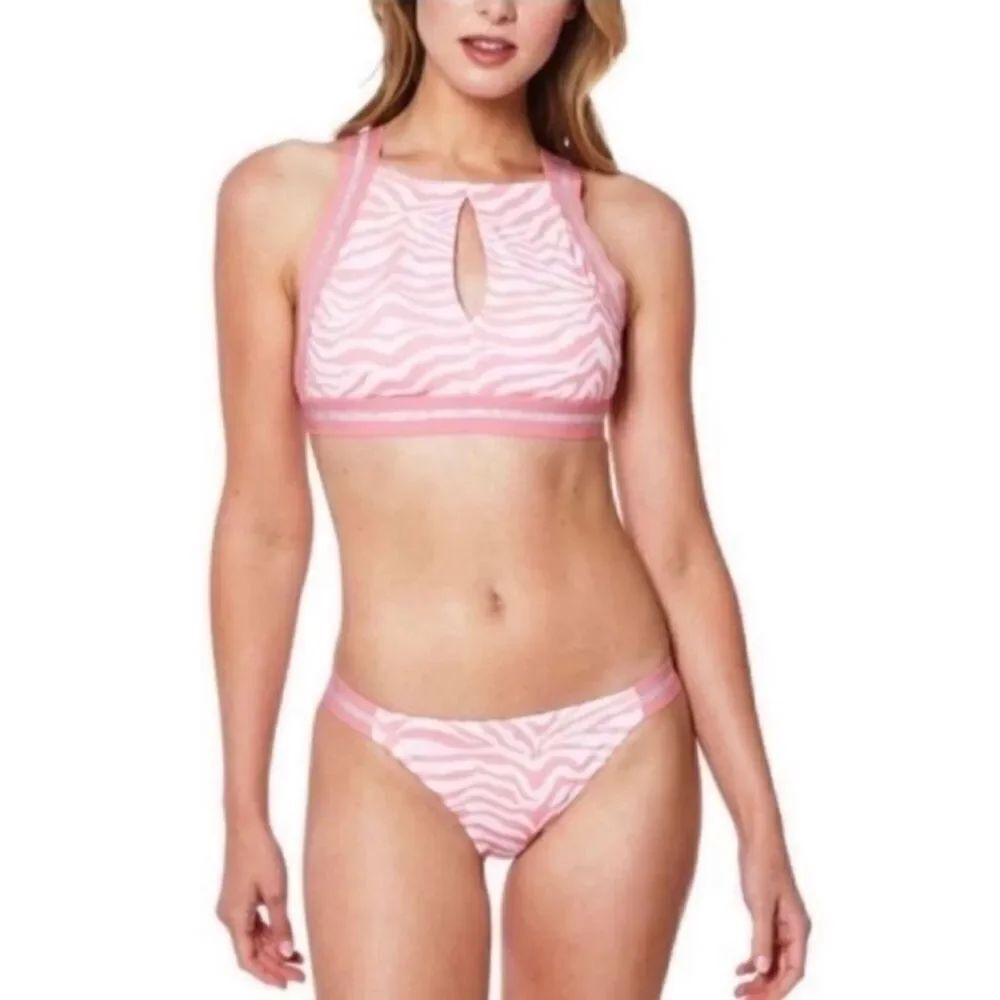 NWT Sanctuary Pink Zebra Animal Print Bikini